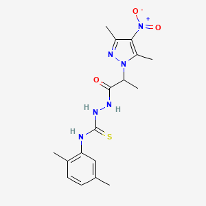 2-[2-(3,5-dimethyl-4-nitro-1H-pyrazol-1-yl)propanoyl]-N-(2,5-dimethylphenyl)hydrazinecarbothioamide