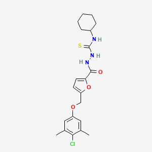 molecular formula C21H26ClN3O3S B10949520 2-({5-[(4-chloro-3,5-dimethylphenoxy)methyl]furan-2-yl}carbonyl)-N-cyclohexylhydrazinecarbothioamide 