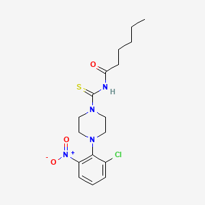 N-{[4-(2-chloro-6-nitrophenyl)piperazin-1-yl]carbonothioyl}hexanamide