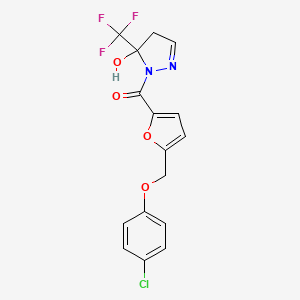 {5-[(4-chlorophenoxy)methyl]furan-2-yl}[5-hydroxy-5-(trifluoromethyl)-4,5-dihydro-1H-pyrazol-1-yl]methanone