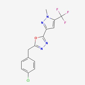 2-(4-chlorobenzyl)-5-[1-methyl-5-(trifluoromethyl)-1H-pyrazol-3-yl]-1,3,4-oxadiazole