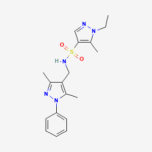 molecular formula C18H23N5O2S B10949579 N-[(3,5-dimethyl-1-phenyl-1H-pyrazol-4-yl)methyl]-1-ethyl-5-methyl-1H-pyrazole-4-sulfonamide 