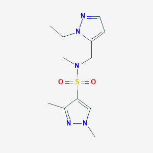 molecular formula C12H19N5O2S B10949582 N-[(1-ethyl-1H-pyrazol-5-yl)methyl]-N,1,3-trimethyl-1H-pyrazole-4-sulfonamide 