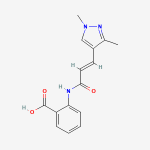 2-{[(2E)-3-(1,3-dimethyl-1H-pyrazol-4-yl)prop-2-enoyl]amino}benzoic acid