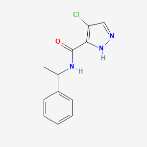 4-chloro-N-(1-phenylethyl)-1H-pyrazole-3-carboxamide