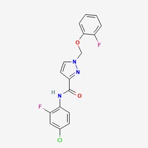 molecular formula C17H12ClF2N3O2 B10949616 N-(4-chloro-2-fluorophenyl)-1-[(2-fluorophenoxy)methyl]-1H-pyrazole-3-carboxamide 