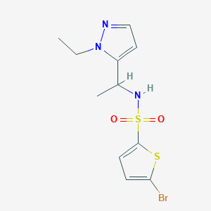 molecular formula C11H14BrN3O2S2 B10949634 5-bromo-N-[1-(1-ethyl-1H-pyrazol-5-yl)ethyl]thiophene-2-sulfonamide 