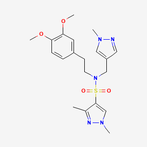 molecular formula C20H27N5O4S B10949665 N-[2-(3,4-dimethoxyphenyl)ethyl]-1,3-dimethyl-N-[(1-methyl-1H-pyrazol-4-yl)methyl]-1H-pyrazole-4-sulfonamide 