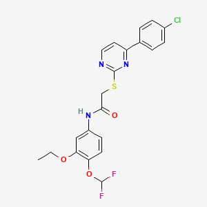 2-{[4-(4-chlorophenyl)pyrimidin-2-yl]sulfanyl}-N-[4-(difluoromethoxy)-3-ethoxyphenyl]acetamide