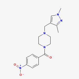 molecular formula C17H21N5O3 B10949718 {4-[(1,3-dimethyl-1H-pyrazol-4-yl)methyl]piperazin-1-yl}(4-nitrophenyl)methanone 