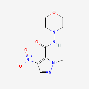 molecular formula C9H13N5O4 B10949721 1-methyl-N-(morpholin-4-yl)-4-nitro-1H-pyrazole-5-carboxamide 