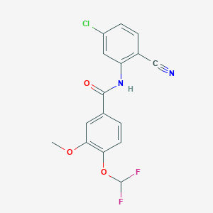 molecular formula C16H11ClF2N2O3 B10949730 N-(5-chloro-2-cyanophenyl)-4-(difluoromethoxy)-3-methoxybenzamide 