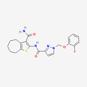 N-(3-carbamoyl-5,6,7,8-tetrahydro-4H-cyclohepta[b]thiophen-2-yl)-1-[(2-fluorophenoxy)methyl]-1H-pyrazole-3-carboxamide