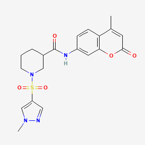 N-(4-methyl-2-oxo-2H-chromen-7-yl)-1-[(1-methyl-1H-pyrazol-4-yl)sulfonyl]piperidine-3-carboxamide