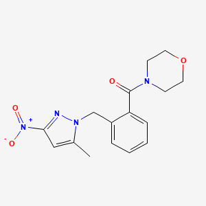 molecular formula C16H18N4O4 B10949747 {2-[(5-methyl-3-nitro-1H-pyrazol-1-yl)methyl]phenyl}(morpholin-4-yl)methanone 