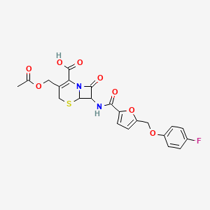 3-[(Acetyloxy)methyl]-7-[({5-[(4-fluorophenoxy)methyl]furan-2-yl}carbonyl)amino]-8-oxo-5-thia-1-azabicyclo[4.2.0]oct-2-ene-2-carboxylic acid