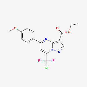 molecular formula C17H14ClF2N3O3 B10949775 Ethyl 7-[chloro(difluoro)methyl]-5-(4-methoxyphenyl)pyrazolo[1,5-a]pyrimidine-3-carboxylate 