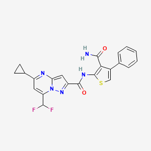 N-(3-carbamoyl-4-phenylthiophen-2-yl)-5-cyclopropyl-7-(difluoromethyl)pyrazolo[1,5-a]pyrimidine-2-carboxamide