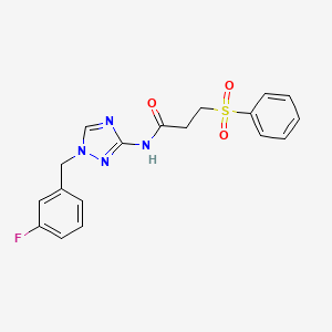 N-[1-(3-fluorobenzyl)-1H-1,2,4-triazol-3-yl]-3-(phenylsulfonyl)propanamide