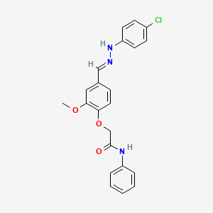 2-(4-{(E)-[2-(4-chlorophenyl)hydrazinylidene]methyl}-2-methoxyphenoxy)-N-phenylacetamide