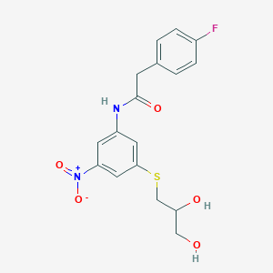 N-{3-[(2,3-dihydroxypropyl)sulfanyl]-5-nitrophenyl}-2-(4-fluorophenyl)acetamide