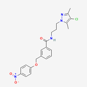 N-[3-(4-chloro-3,5-dimethyl-1H-pyrazol-1-yl)propyl]-3-[(4-nitrophenoxy)methyl]benzamide