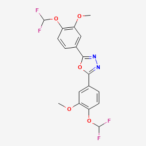 molecular formula C18H14F4N2O5 B10949837 2,5-Bis[4-(difluoromethoxy)-3-methoxyphenyl]-1,3,4-oxadiazole 