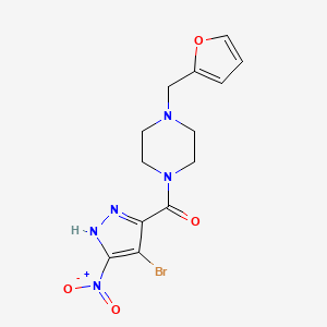 molecular formula C13H14BrN5O4 B10949838 (4-bromo-5-nitro-1H-pyrazol-3-yl)[4-(furan-2-ylmethyl)piperazin-1-yl]methanone 