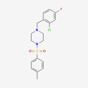 molecular formula C18H20ClFN2O2S B10949842 1-(2-Chloro-4-fluorobenzyl)-4-[(4-methylphenyl)sulfonyl]piperazine 