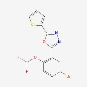 2-[5-Bromo-2-(difluoromethoxy)phenyl]-5-(thiophen-2-yl)-1,3,4-oxadiazole