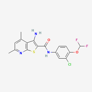 3-amino-N-[3-chloro-4-(difluoromethoxy)phenyl]-4,6-dimethylthieno[2,3-b]pyridine-2-carboxamide