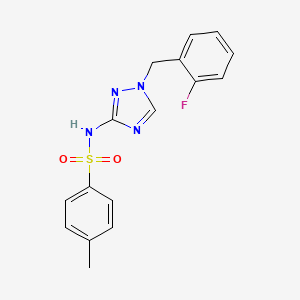 molecular formula C16H15FN4O2S B10949900 N-[1-(2-fluorobenzyl)-1H-1,2,4-triazol-3-yl]-4-methylbenzenesulfonamide 