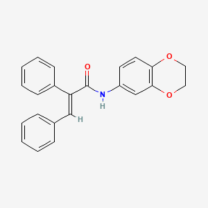 molecular formula C23H19NO3 B10949901 (2E)-N-(2,3-dihydro-1,4-benzodioxin-6-yl)-2,3-diphenylprop-2-enamide 