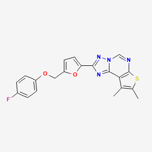 molecular formula C20H15FN4O2S B10949909 2-{5-[(4-Fluorophenoxy)methyl]furan-2-yl}-8,9-dimethylthieno[3,2-e][1,2,4]triazolo[1,5-c]pyrimidine 