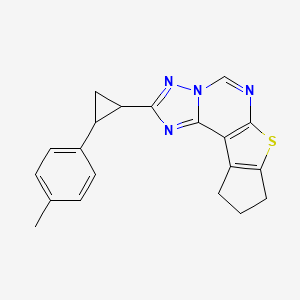 2-[2-(4-methylphenyl)cyclopropyl]-9,10-dihydro-8H-cyclopenta[4,5]thieno[3,2-e][1,2,4]triazolo[1,5-c]pyrimidine