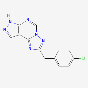 molecular formula C13H9ClN6 B10949925 2-(4-chlorobenzyl)-7H-pyrazolo[4,3-e][1,2,4]triazolo[1,5-c]pyrimidine 