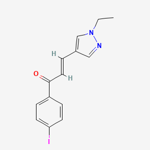 molecular formula C14H13IN2O B10949929 Propenone, 3-(1-ethyl-1H-pyrazol-4-yl)-1-(4-iodophenyl)- 