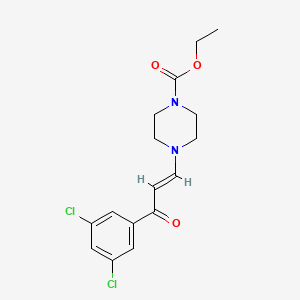 molecular formula C16H18Cl2N2O3 B10949935 ethyl 4-[(1E)-3-(3,5-dichlorophenyl)-3-oxoprop-1-en-1-yl]piperazine-1-carboxylate 