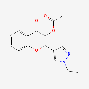 molecular formula C16H14N2O4 B10949941 2-(1-ethyl-1H-pyrazol-4-yl)-4-oxo-4H-chromen-3-yl acetate 