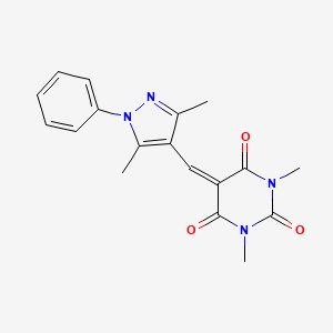 5-[(3,5-dimethyl-1-phenyl-1H-pyrazol-4-yl)methylidene]-1,3-dimethylpyrimidine-2,4,6(1H,3H,5H)-trione