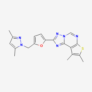 2-{5-[(3,5-dimethyl-1H-pyrazol-1-yl)methyl]furan-2-yl}-8,9-dimethylthieno[3,2-e][1,2,4]triazolo[1,5-c]pyrimidine