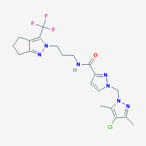 1-[(4-chloro-3,5-dimethyl-1H-pyrazol-1-yl)methyl]-N-{3-[3-(trifluoromethyl)-5,6-dihydrocyclopenta[c]pyrazol-2(4H)-yl]propyl}-1H-pyrazole-3-carboxamide