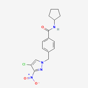 4-[(4-chloro-3-nitro-1H-pyrazol-1-yl)methyl]-N-cyclopentylbenzamide