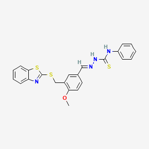 (2E)-2-{3-[(1,3-benzothiazol-2-ylsulfanyl)methyl]-4-methoxybenzylidene}-N-phenylhydrazinecarbothioamide