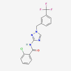 molecular formula C17H12ClF3N4O B10950043 2-chloro-N-{1-[3-(trifluoromethyl)benzyl]-1H-1,2,4-triazol-3-yl}benzamide 