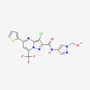 3-chloro-N-[1-(methoxymethyl)-1H-pyrazol-4-yl]-5-(thiophen-2-yl)-7-(trifluoromethyl)pyrazolo[1,5-a]pyrimidine-2-carboxamide