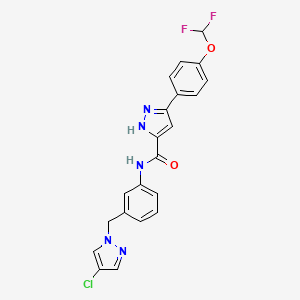 N-{3-[(4-chloro-1H-pyrazol-1-yl)methyl]phenyl}-5-[4-(difluoromethoxy)phenyl]-1H-pyrazole-3-carboxamide