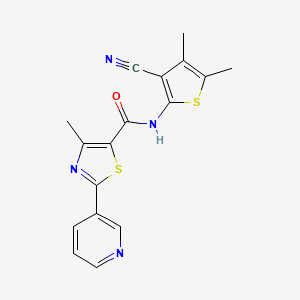 molecular formula C17H14N4OS2 B10950087 N-(3-cyano-4,5-dimethylthiophen-2-yl)-4-methyl-2-(pyridin-3-yl)-1,3-thiazole-5-carboxamide CAS No. 938022-17-4