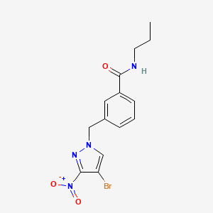 3-[(4-bromo-3-nitropyrazol-1-yl)methyl]-N-propylbenzamide