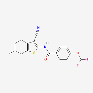 N-(3-cyano-6-methyl-4,5,6,7-tetrahydro-1-benzothiophen-2-yl)-4-(difluoromethoxy)benzamide